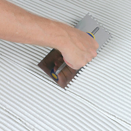 QEP 49916-12 Trowel, 11 in L, 4-1/2 in W, Square Notch, Contoured, Cushioned Grip Handle