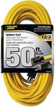 PowerZone OR500830 Extension Cord, 12 AWG Cable, 50 ft L, 125 V, Yellow