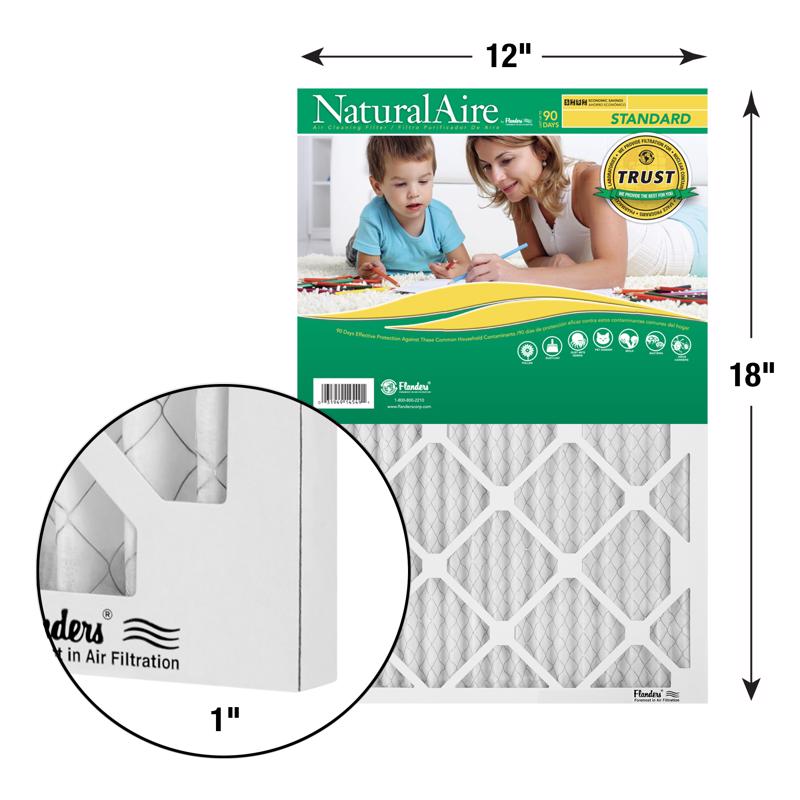 NaturalAire 12 in. W X 18 in. H X 1 in. Synthetic 8 MERV Pleated Air Filter 1 pk, Pack of 12