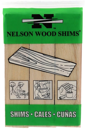 Nelson PSH6/9-72/56 Shim, 6 in L, 1-1/2 in W, Pine Wood, Natural, Pack of 12