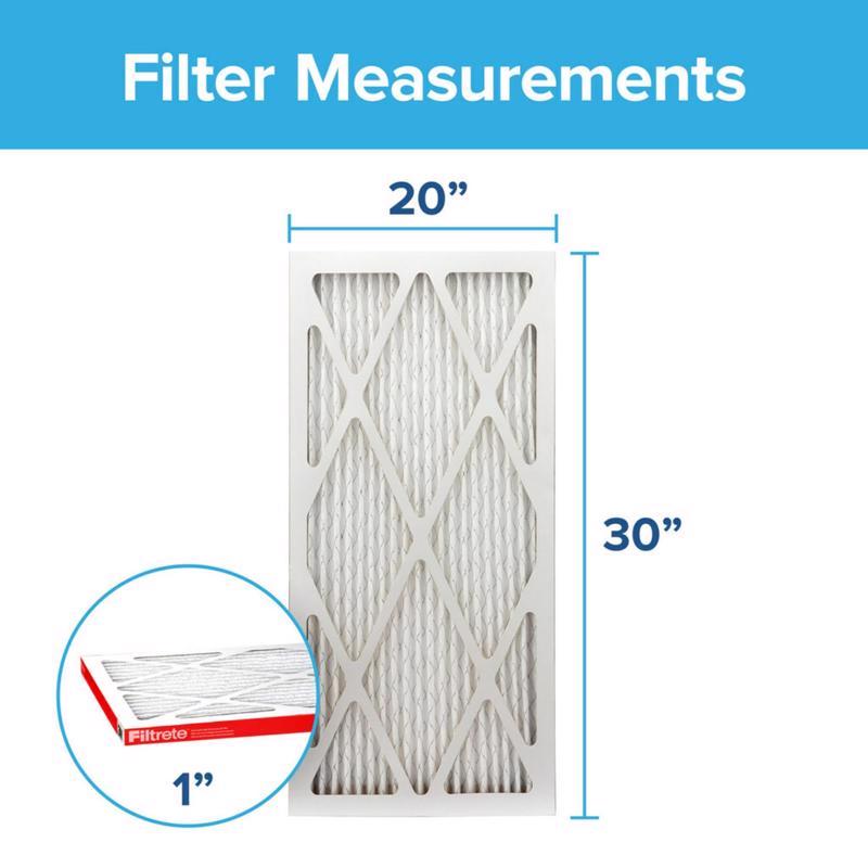 Filtrete 20 in. W X 30 in. H X 1 in. 1000 MPR Pleated Air Filter 2 pk, Pack of 3