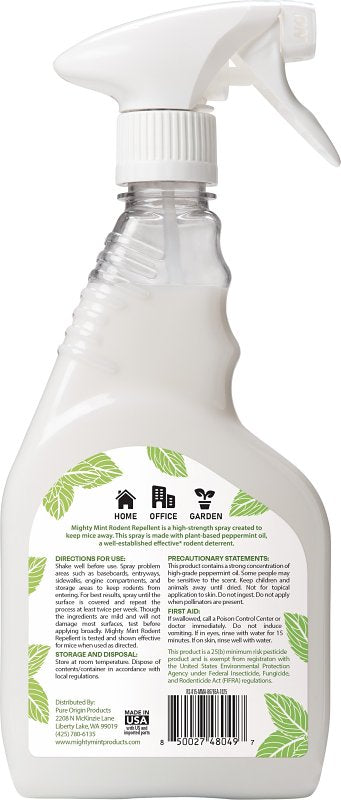 Mighty Mint RS-015-MMA Rodent Repellent, Liquid, White, Peppermint, 15 oz Bottle