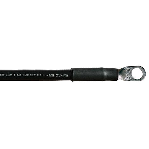 Cobra Wire A2004T0724IN Tinned Copper Battery Cable, 4 AWG, 24″, Black