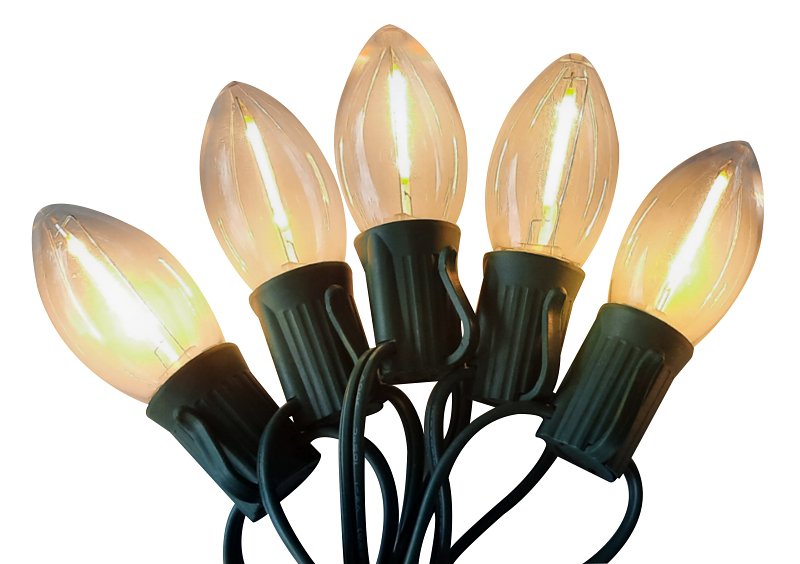 Santas Forest 26918 LED Filament Retro Light Set, 25-Lamp, LED, Clear, 25000 hr Average Life, 17 ft L