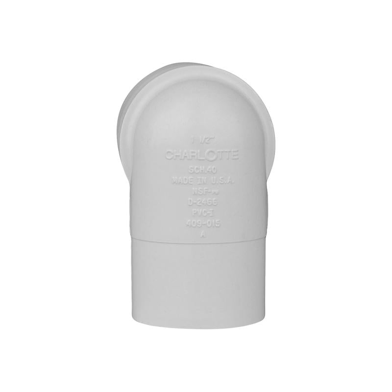 Charlotte Pipe Schedule 40 1-1/2 in. Spigot X 1-1/2 in. D Slip PVC Street Elbow 1 pk
