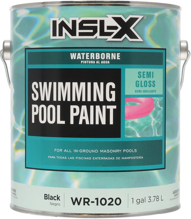 Insl-X WR102009201 Swimming Pool Paint, Acrylic, Semi-Gloss, Black, 1 gal Can, Pack of 2
