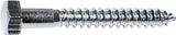 Midwest Fastener 01308 Lag Screw, 5/16 in Thread, 5 in OAL, Zinc
