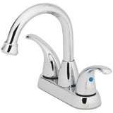 OakBrook Chrome Coastal Two-Handle Bathroom Sink Faucet 4 in.