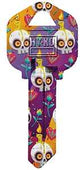 Hy-Ko 16010KW1-24 Key Blank, Skulls, Brass, Nickel, For: Kwikset KW1 Keyways, KW1-24 Key Number, Pack of 10