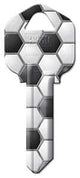 Hy-Ko 16010KW1-28 Key Blank, Soccer, Brass, Nickel-Plated, For: Kwikset KW1 Keyways, KW1 Key Number, Pack of 10