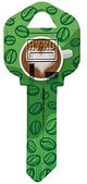 Hy-Ko 16010KW1-38 Key Blank, Coffee Cup/Beans, Brass, Nickel-Plated, For: Kwikset KW1 Keyways, KW1 Key Number, Pack of 10