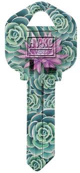 Hy-Ko 16010KW1-40 Key Blank, Green Leaves, Brass, Nickel-Plated, For: Kwikset KW1 Keyways, KW1 Key Number, Pack of 10