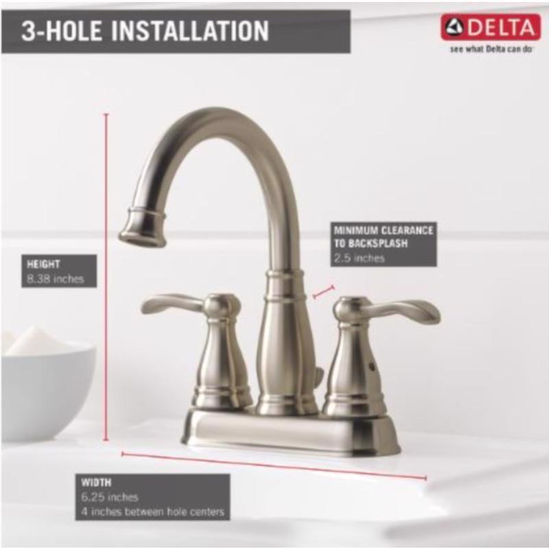 Delta Porter Brushed Nickel Traditional Bathroom Faucet 4 in.
