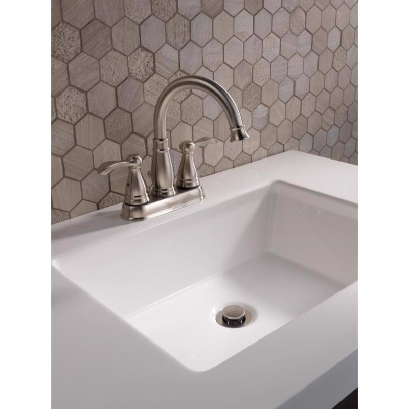 Delta Porter Brushed Nickel Traditional Bathroom Faucet 4 in.