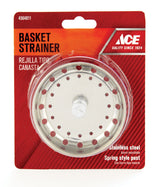 Ace 3-1/8 in. D Chrome Silver Stainless Steel Sink Strainer