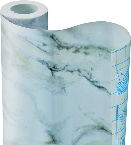 Con-Tact Creative Covering 09F-C9533-12 Contact Paper, 9 ft L, 18 in W, PVC, Marble White