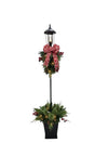Santas Forest 39109 Pre-Lit Berry Cone Lamp Post Decoration