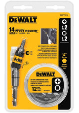 DEWALT DWPVTC14 Pivot Holder Set, #2 Drive, Phillips/Square Drive, 1/4 in Shank, Hex Shank, Stainless Steel