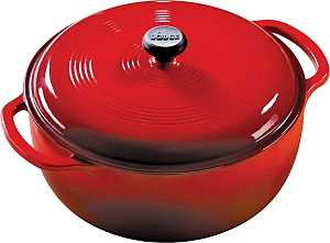 Lodge EC6D43 Dutch Oven, 6 qt, Iron, Red, Loop Handle
