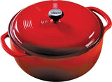 Lodge EC6D43 Dutch Oven, 6 qt, Iron, Red, Loop Handle