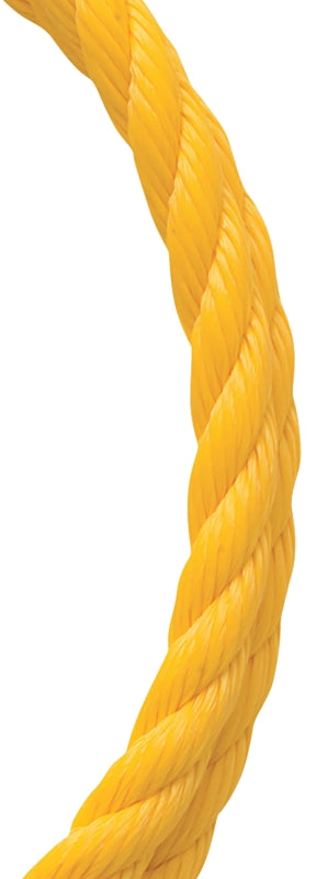 Baron 54210 Rope, 3/8 in Dia, 400 ft L, 244 lb Working Load, Polypropylene, Yellow