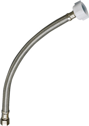 Plumb Pak EZ Series PP23854 Toilet Supply Tube, 3/8 in Inlet, Flared Inlet, 7/8 in Outlet, Ballcock Outlet, 12 in L