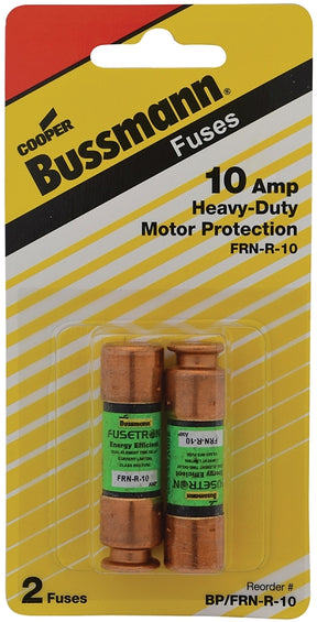 Bussmann FRN-R Series BP/FRN-R-10 Fuse, 10 A, 250 V, 20, 200 kA Interrupt, RK5, Cartridge, Time Delay Fuse