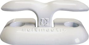 Multinautic 15112 Flip-Up Cleat, 6 in, Bolt Mounting, Cast Aluminum, White, Powder-Coated