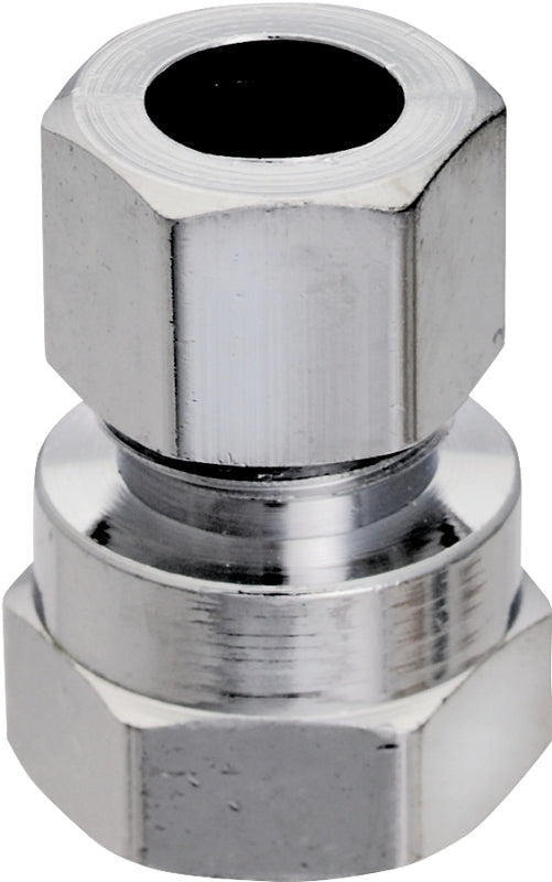 Plumb Pak PP20073LF Straight Adapter, 1/2 x 3/8 in, FIP x Compression, Chrome-Plated
