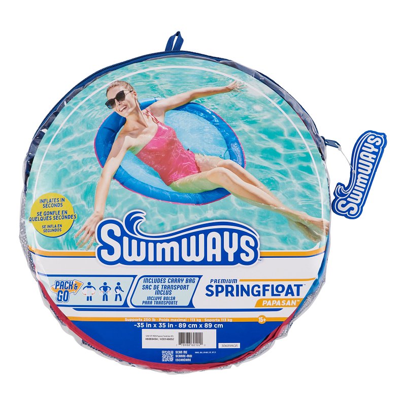 SwimWays 6069494 Inflatable Papasan Float, PVC/Vinyl, Blue