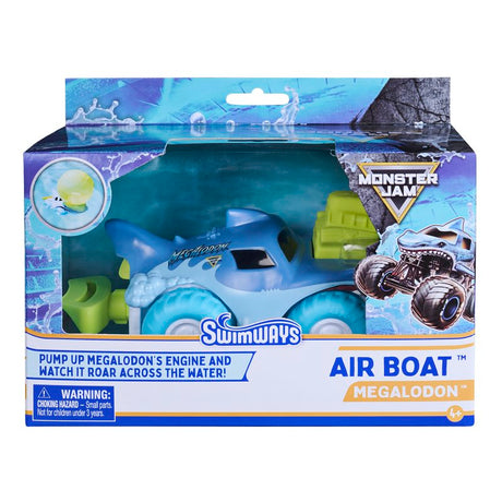 SwimWays 6074584 Monster Jam Air Boat Megolodon Shark Pool Toy, S