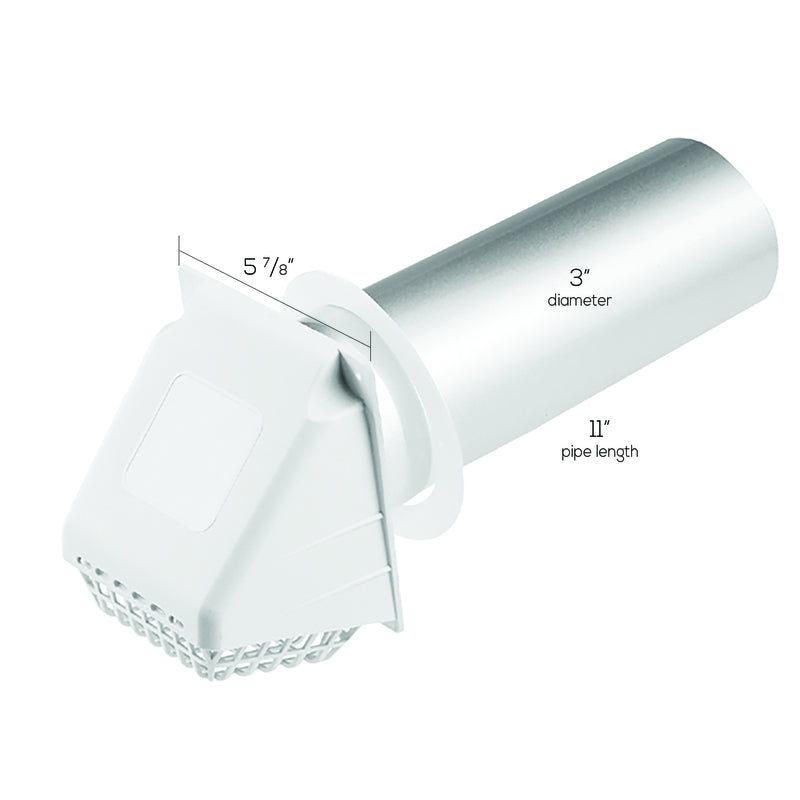 Ace 3 in. W X 6 in. L White Plastic Bathroom Vent, Pack of 6
