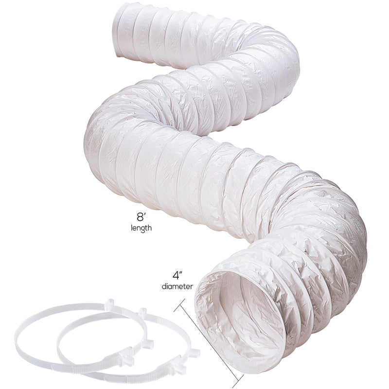 Ace 96 in. L X 4 in. D Silver/White Vinyl Vent Duct