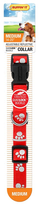 Ruffin'It 39242 Reflective Dog Collar, 14 to 20 in L, 3/4 in W, Nylon, Assorted, Pack of 3