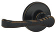 Schlage J Series J10TOR716 Passage Lever, Mechanical Lock, Aged Bronze, Metal, Residential, 3 Grade, ADA Compliant