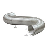 Deflect-O Jordan 8 ft. L X 3 in. D Silver Aluminum Semi-Rigid Vent Duct, Pack of 16