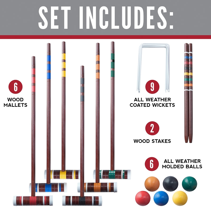 Franklin 50211 Family Croquet Set, Wood Mallet