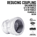 STZ Industries 3/4 in. FIP each X 1/2 in. D FIP Galvanized Malleable Iron Reducing Coupling, Pack of 5