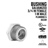 STZ Industries 1 in. MIP each X 3/4 in. D FIP Galvanized Malleable Iron Hex Bushing, Pack of 5