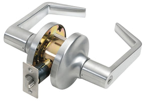 Tell Manufacturing CL100010 Storeroom Lever, Zinc Dichromate, Commercial, SCC Keyway, 2-3/4 in Backset, ADA Compliant