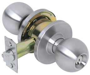 Tell Manufacturing Empire Series CL100008 Entry Knob, Satin Chrome, Steel, C Keyway, 2 Grade, ADA Compliant