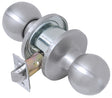 Tell Manufacturing CL100051 Passage Knob, Satin, 2-3/8, 2-3/4 in Backset, 1-3/8 to 1-3/4 in Thick Door