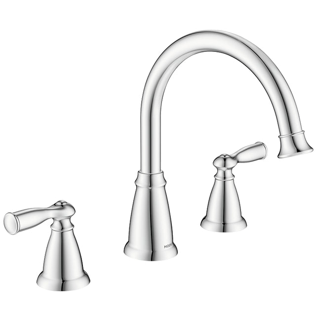 Moen Banbury Series 86924 Tub Faucet, 1.6 gpm, 2-Faucet Handle, Lever Handle, Stainless Steel, Chrome Plated
