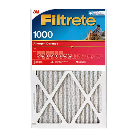 Filtrete Allergen Defense 16 in. W X 20 in. H X 1 in. 1000 MPR Pleated Air Filter 1 pk, Pack of 4