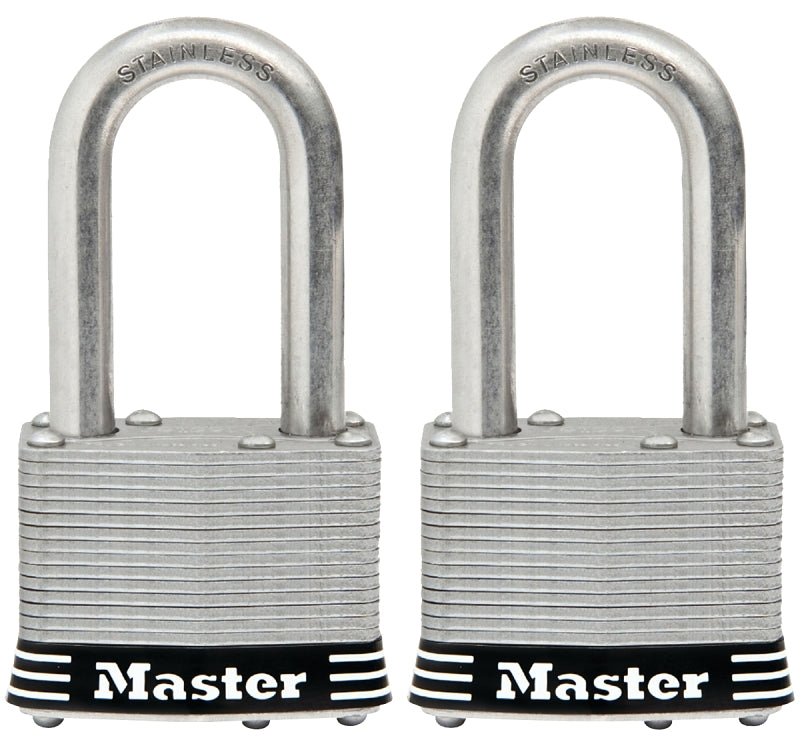 Master Lock 1SSTLFHC Padlock, Keyed Alike Key, 5/16 in Dia Shackle, 1-1/2 in H Shackle, Stainless Steel Shackle