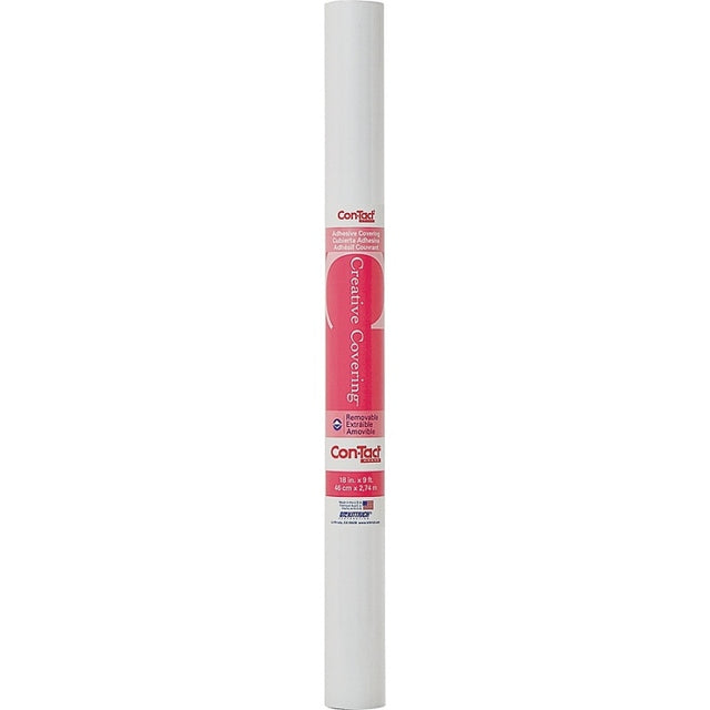 Con-Tact 09F-C9953-12 Contact Paper, 9 ft L, 18 in W, Vinyl, White