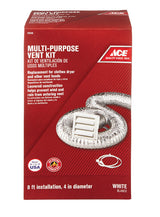 Ace 4 in. W X 6 in. L White Plastic Dryer Vent Kit