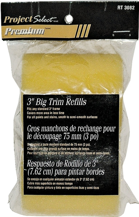 Linzer RT3082 Roller Cover Refill, 3 in L, Foam Cover, Yellow, Pack of 12