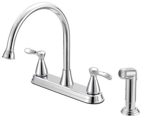 Boston Harbor F8210001CP Kitchen Faucet, 1.8 gpm, 4-Faucet Hole, Metal/Plastic, Chrome, Deck Mounting, Lever Handle