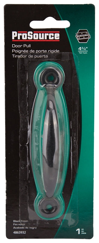 ProSource 20914PKB-PS Door Pull, 3/4 in W, 4-3/4 in D, 1-3/16 in H, Steel, Black